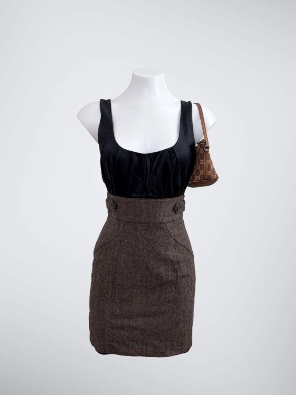 VTG Bebe Colorblock Tweed Mini Dress | Y2K Office Siren